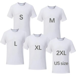 Herre 5 PCS Unisex Sublimation Blank White Polyester Crew Neck kortærmet for Sublimation skjorte