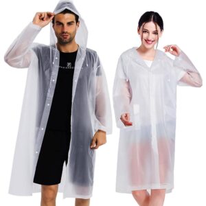 Herre Rain frakke (2 Pack) - Reusable EVA Rain Ponchos For Adults Rain jakke Raincoats For Herre Dame