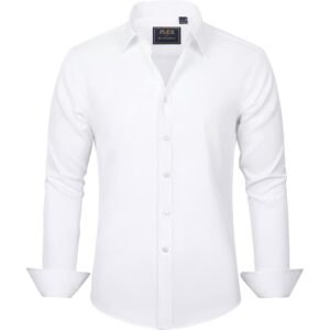 Herre Solid langærmet Stretch Wrinkle-Free Formal Business Casual med knapper-down skjorte