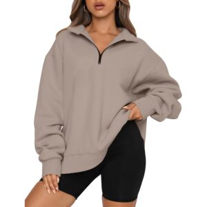 Dame oversize sweatshirt efterår striktrøje mode sweatshirt Half med lynlås pullover langærmet Shirts Clothes