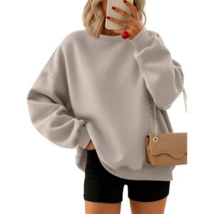 Sweatshirt for Dame sweatshirt oversize rund hals Tops striktrøje Comfy efterår vinter Outfits Clothes 2025 mode