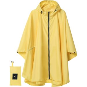 Unisex Rain Poncho regnjakke med hætte for Adults Dame with Pockets jakke