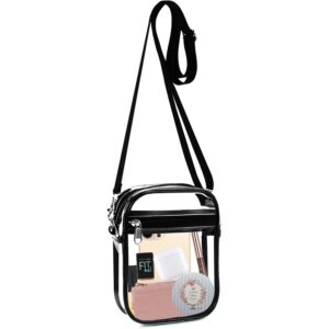 Dame crossbody pung taske, Clear taske Stadium Approved with Front lommer for