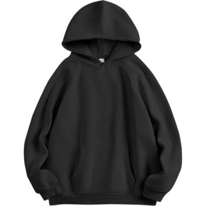 Dame hoodie oversize fleece langærmet Comfy Casual Basic pullover sweatshirt 2025 efterår outfit Y2K Clothes