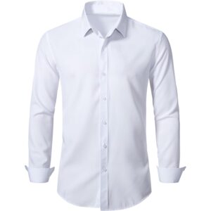 Herre Slim Fit Dress Formal langærmet med knapper-down skjorte