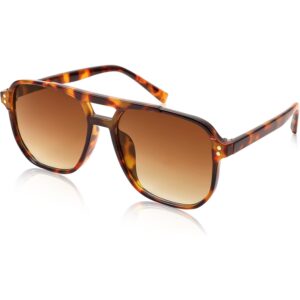 Dame firkantede aviator solbriller Dame Herre 70s Vintage Trendy Plastic