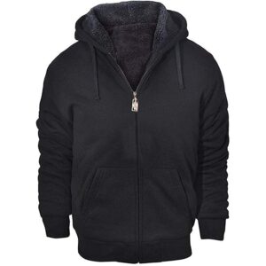 Herre hoodie for Herre Heavyweight fleece sweatshirt - med lynlås Up tyk Sherpa Lined