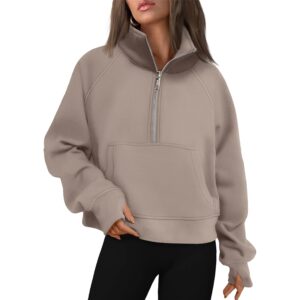 Dame sweatshirt Half med lynlås cropped pullover fleece Quarter med lynlås sweatshirt 2025 efterår mode Outfits Clothes