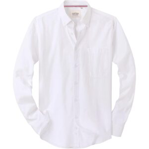 Herre Solid oxford langærmet Dress Work Casual med knapper-down with Pocket skjorte