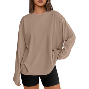 Dame oversize langærmet T Shirts 2025 Basic rund hals Fall Casual Workout Y2K Clothes T-shirt