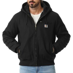 Herre frakke Washed Duck fleece Lined vandtæt Workwear Fit Relaxed vinter med hætte Active jakke