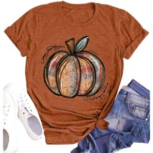 Dame Shirts for Dame Halloween Pumpkin print Thanksgiving Family Turkey Cute Autumn Thanksgiving T-shirt