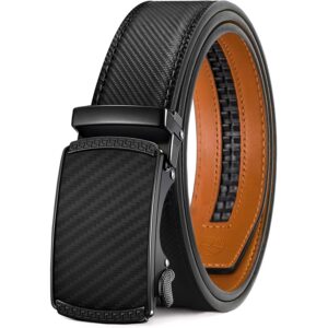 Herre Zitahli Belt Men, Ratchet Belt Dress with 1 3/8" Premium Leather,Slide Belt with Easier Adjustable Automatic Buckle bælte