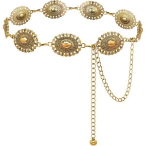 Herre Western Concho Chain Belt for Women Boho Metal Belts For Country Concert Dresses Jeans Cowgirl Vintage Waist Belt bælte