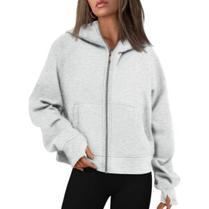 Dame med lynlås hoodie fleece jakke oversize sweatshirt efterår mode outfit 2025 striktrøje vinter Clothes