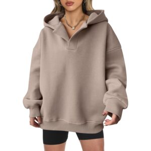Dame oversize hoodie V Neck sweatshirt fleece langærmet pullover Y2K Clothes 2025 efterår Trendy outfit