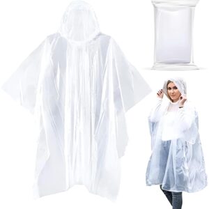 Herre Rain Ponchos for Adults – 100% vandtæt with med hætte | Clear letvægts Unisex Raincoats for Camping, Hiking & Travel jakke