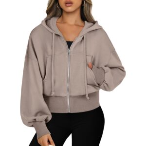 Dame med lynlås hoodie Cropped sweatshirt Casual Comfy sød med lynlås jakke mode Trendy efterår outfit 2025 Y2K Clothes
