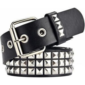 Herre Studded Belt, Metal Punk Rock Rivet belt with Bright Pyramid Studded for Women Men bælte