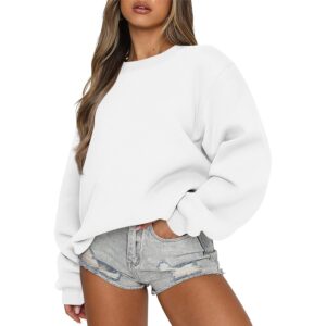 Dame sweatshirt rund hals fleece oversize pullover striktrøje efterår vinter Cute Tops Teenagere Preppy Clothes 2025