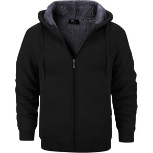 Herre med lynlås Hoodie, kraftig med hætte jakke vinter Warm Athletic Sweatshirt