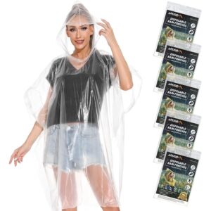 Herre Rain Ponchos for Adults, Emergency Rain Poncho for Camping Hiking Travelling jakke