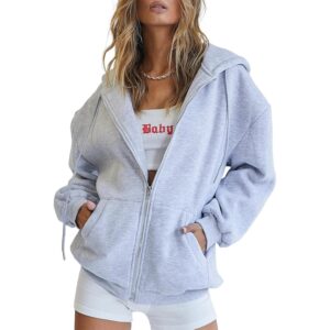 Med lynlås sød hoodie efterår jakke oversize Casual sweatshirt with Pocket