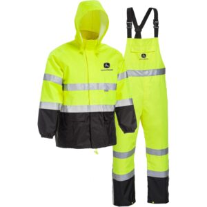 Herre Rain Suit, ANSI Class 3, Poly Oxford with PU Backing, Hi-Vis Yellow/Black jakke