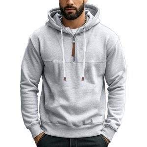 Herre fleece pullover hoodie langærmet Quarter med lynlås pullover hoodie mode sweatshirt