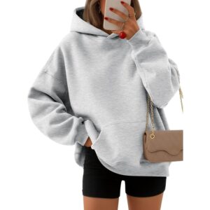 Dame hoodie oversize sweatshirt pullover fleece striktrøje langærmet vinter efterår outfit mode Y2k Clothes
