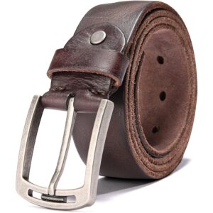 Herre KEECOW Men's 100% Italian Cow Leather Belt Men With Anti-Scratch Buckle,Packed in a Box bælte