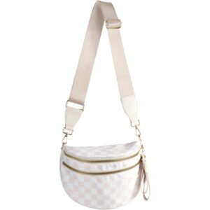 Dame nylon crossbody taske Bum taske Checkered taske pung for Dame