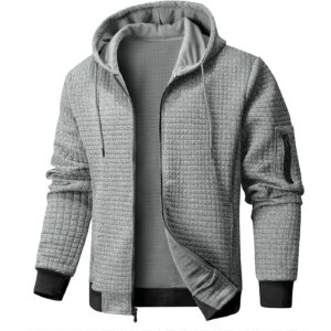 Herre med lynlås hoodie med lynlås sweatshirt Lightweight Loose Fit Hooded Jackets