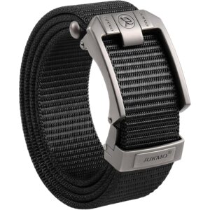 Herre JUKMO Ratchet Belt for Men, Nylon Web Tactical Belt with Automatic Slide Buckle, Adjustable Trim to Fit bælte