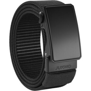 Herre JUKMO Men's 1.5" Nylon Ratchet Belt, Casual Web Click Belt with Slide Buckle for Jeans, No Holes Adjustable Trim to Fit bælte