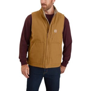 Herre 104277 Washed Duck Mock Neck Vest - Sherpa Lined jakke