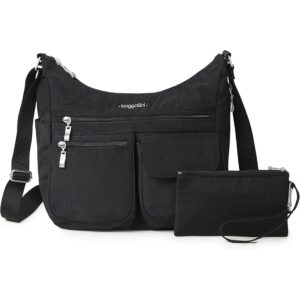 Dame crossbody Dame 11x9 Lightweight nylon Hobo Water-Resistant Travel taske W/RFID