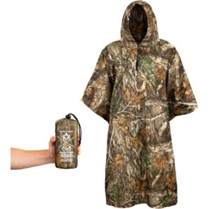 Herre Rain Ponchos | Adjustable med hætte | vandtæt Ripstop Nylon | Great for Hunting, Fishing & Camping jakke