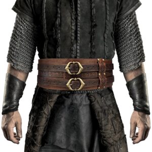 Herre HiiFeuer Viking Wide Belt, Medieval Faux Leather Armor Belt, Knight Corset Belt, LARP Halloween Costume bælte
