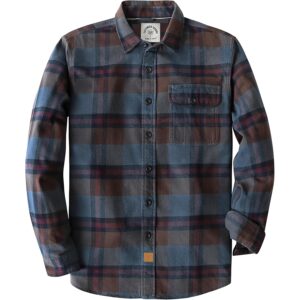 Herre flannel langærmet flannel for Herre Warm Casual Soft bomuld med knapper-down Plaid Herre flannel skjorte