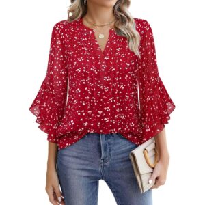 Dame Sleeve Dressy Casual Business Work chiffon Shirts bluse