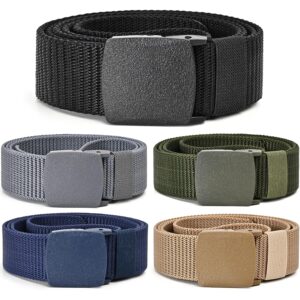Herre Tactical Men's Nylon Belts,5 Pack Mens Belts Casual,Military Canvas Outdoor Metal-free Belts bælte