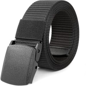 Herre LXMY Work Belts for Men,Belts for Men,Adjustable Nylon Canvas Fabric Golf Belt,No Metal Buckle, Fast Pass Through the Airport Security,Suitable for Work and Travel bælte