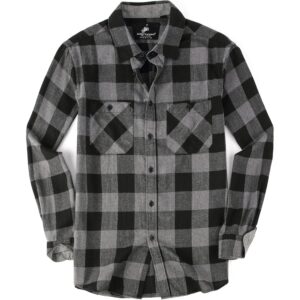 Herre med knapper-down Regular Fit langærmet Casual Plaid flannel skjorte
