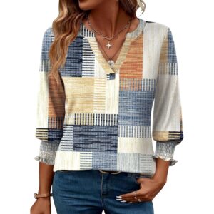 Dame 2025 Fashion 3/4 Length Sleeve Business Casual Summer Shirts bluse