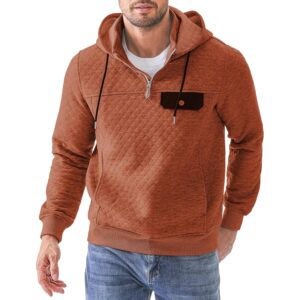Herre hoodie Casual langærmet Quarter-med lynlås pullover sweatshirt with Pockets